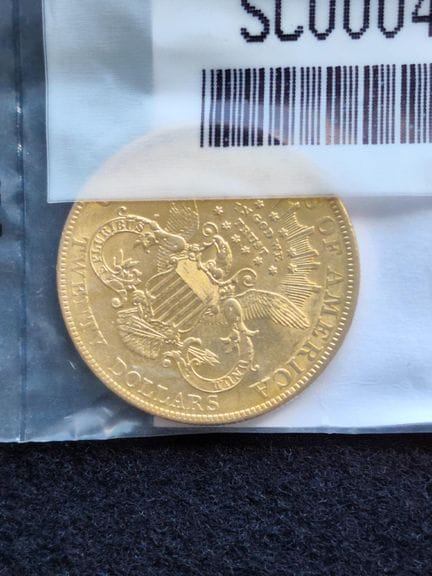1 US $20 gold coin 
Made of gold (900‰)
Weight: 33