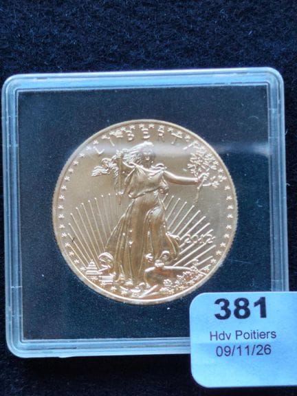 1 2012 U.S. $50 Gold Coin, Eagle and Liberty
Weigh