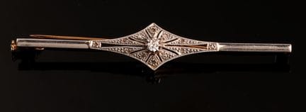 Broche épingle en or blanc 18 carats (750 millième