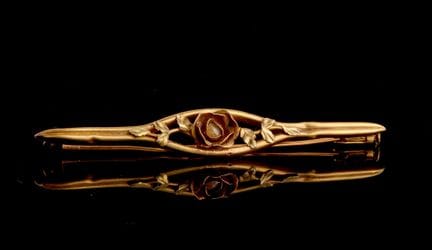 Broche épingle en or jaune 18 carats (750 millième