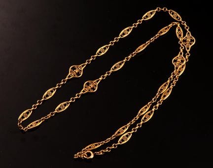 Collier souple à maille filigranée en or jaune 18 
