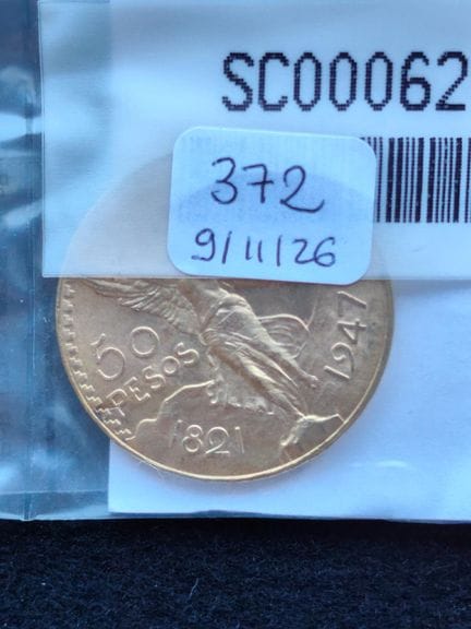 1 Mexican 50-peso coin in 900°/00 gold
Weight: 41.