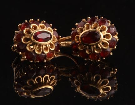 Pair of 18-karat yellow gold (750) dormeuse earrin
