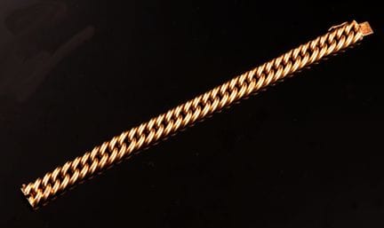 Bracelet souple de dame, à maille américaine en or