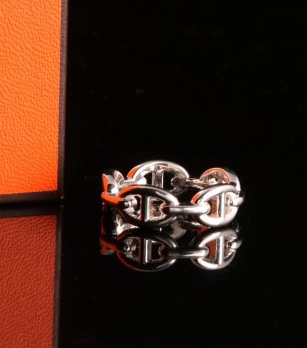 Hermès - Paris : bague en argent "Chaîne d'ancre e