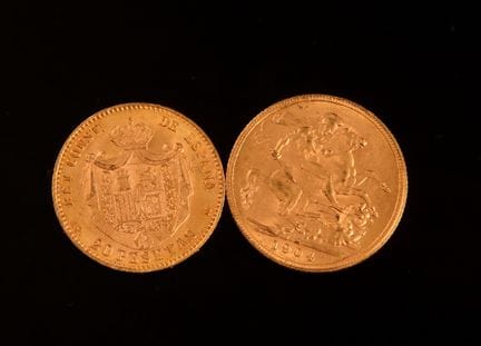Deux pièces de Monnaie en or jaune :
- une pièce s