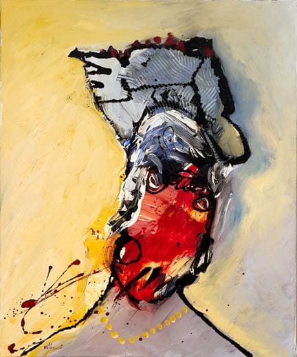 斯塔尼·尼特科夫斯基（1949-2001）
《灰色头巾》 布面油画，左下角签名，背面标有标题 73 