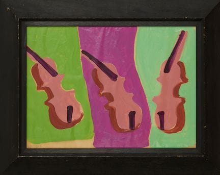 查尔斯-拉皮克（1898-1988 年）
三把小提琴 油画，描图纸，左下方有签名，粘贴在画布上 30