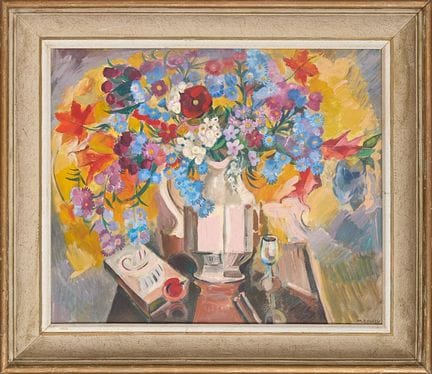 玛格丽特-汤普森-佐拉奇（1887-1968）
静物与花束 布面油画，右下方有签名 46 x 55 
