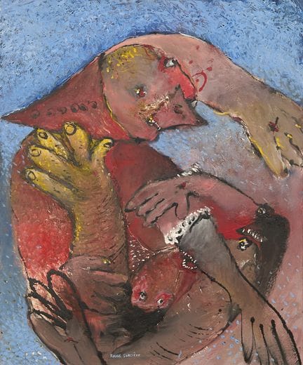 斯塔尼·尼特科夫斯基（1949-2001）
《女巫红》 布面油画，右下角签名，左下角标注标题，73 