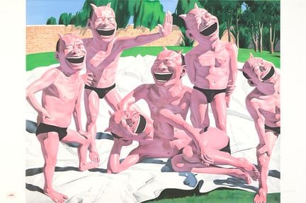 Yue Minjun (nato nel 1962)
Il giardino sul retro, 