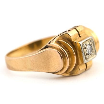Anello in oro giallo 18 carati (750‰), con un diam