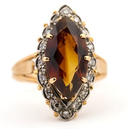 Anello in oro giallo 18 carati (750‰) impreziosito
