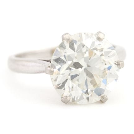 Anello solitario  In platino (900‰) con un diamant