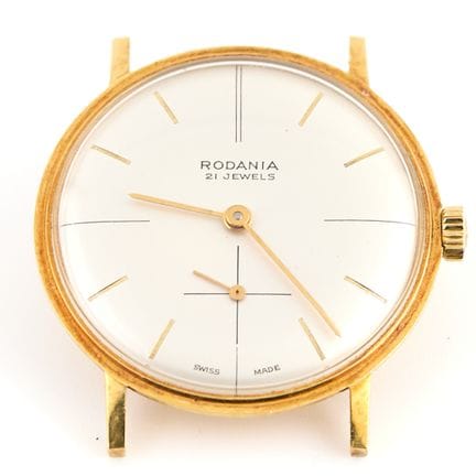 Rodania
Montre extra-plate  Boîtier rond en or jau