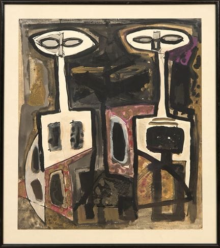 Raymond Guerrier (1920-2002)
Deux personnages  Aqu