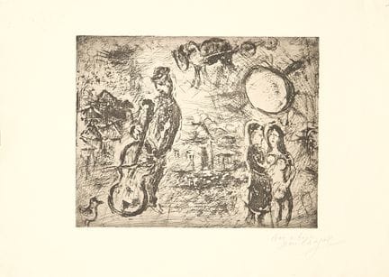 Marc Chagall (1887-1985)
Le Violoncelliste du vill