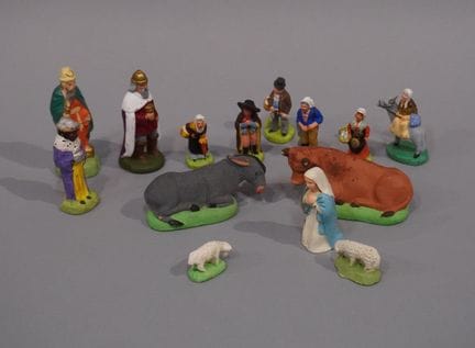 Set aus Santons aus Terrakotta oder Kunstharz, meh