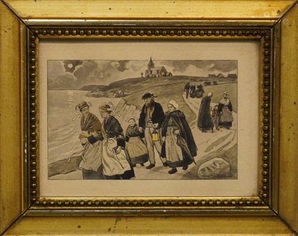 J.L. BEUZON (XXe) : "Retour de chapelle en Bretagn