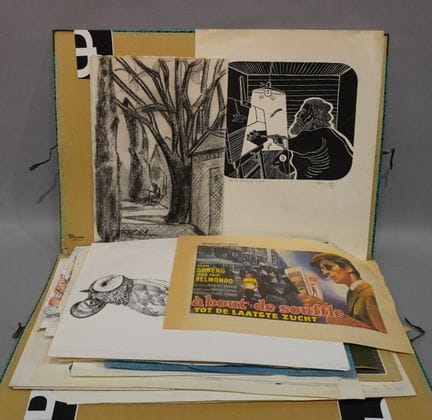 Lot de dessins, pastels et aquarelles d'après Mazu