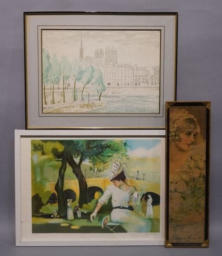 Lot de deux lithographies: "Notre-Dame", tirage IX