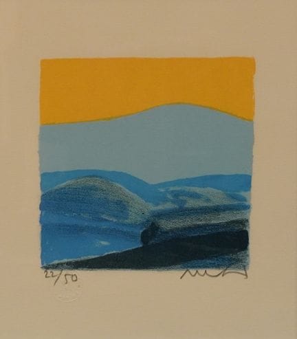 Roger MUHL (1929-2008): "Paysage vallonné", lithog
