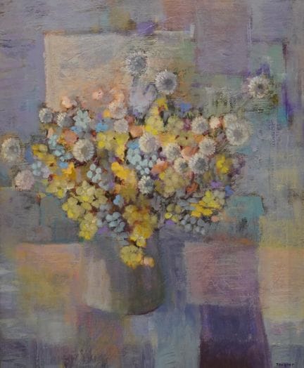 TOURANT (XXe): "Bouquet", huile sur toile, sbd (re