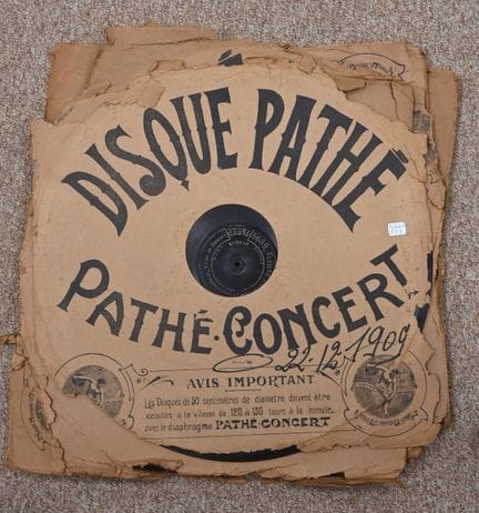 Set di 5 dischi Pathé del diametro di 50 cm per ri