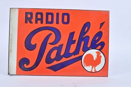 "Radio Pathé"
plaque publicitaire en enseigne doub