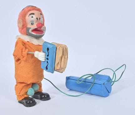 Japon, Yonesawa, clown accordéoniste, 
battery toy
