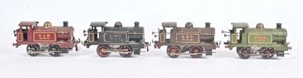 Hornby, vier mechanische Lokomotiven der Baureihe 