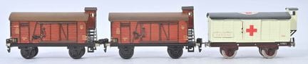 Märklin, scartamento O,
Due vagoni di sorveglianza