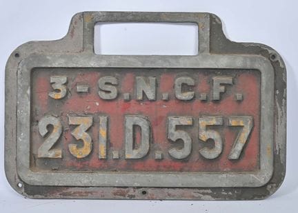 Lokomotivschild
„3 – S.N.C.F. 231.D.557“ aus Gusse