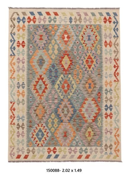 Tapis Kilim Afghan en laine fait main
202 x 149 cm
