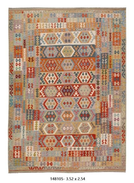 Tapis Kilim Afghan en laine fait main
352 x 254 cm