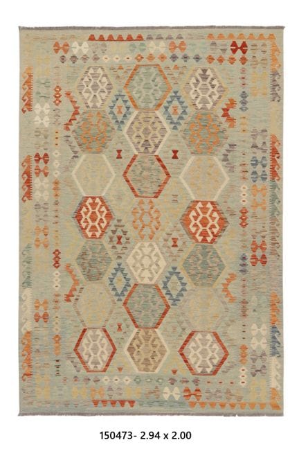 Tapis Kilim Afghan en laine fait main
294 x 200 cm
