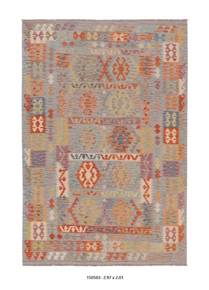 Tapis Kilim Afghan en laine fait main
297 x 201 cm
