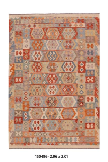 Tapis Kilim Afghan en laine fait main
296 x 201 cm