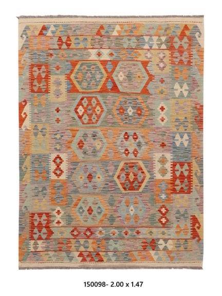 Tapis Kilim Afghan en laine fait main
200 x 147 cm
