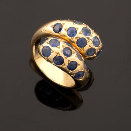 "Toi et Moi" Ring in 18K Gold (750) with Sapphires