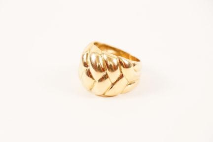 18K (750) gold bangle ring with a braided design
T