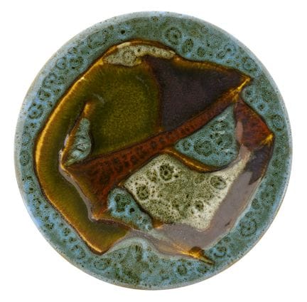 泽维尔·克雷布斯（Xavier KREBS）    (1923-2013)
抽象图案餐盘
多色釉陶
