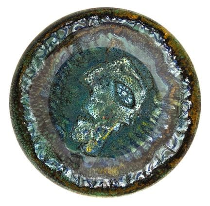 保罗·伊万（1919-2007）
人脸图案盘
多色釉陶
凯拉卢克（Keraluc）坎佩尔工厂，约19