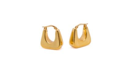 Par de pendientes de aro de oro amarillo (750) de 