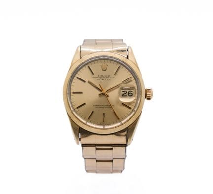 劳力士，蚝式恒动 / Lady-Datejust 
腕表采用14K（585）镀金圆形表壳，香槟色表盘