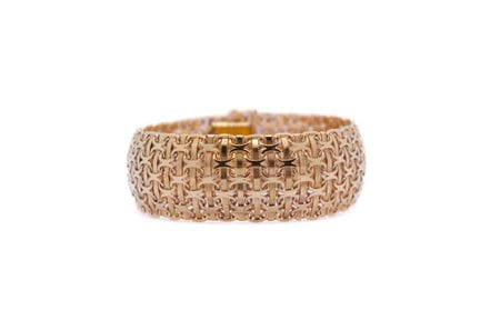 Pulsera tipo brazalete de oro (750) con eslabones 