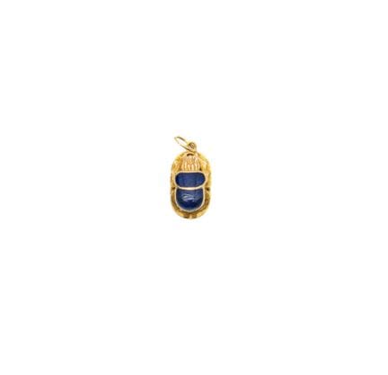 Colgante de oro (750) y esmalte azul con forma de 