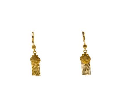 Par de pendientes de oro amarillo (750) con motivo