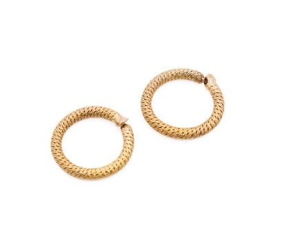 Par de aros de oro amarillo (750) con textura
Peso