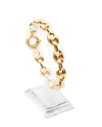Pulsera de oro (750) con eslabones tipo «grano de 